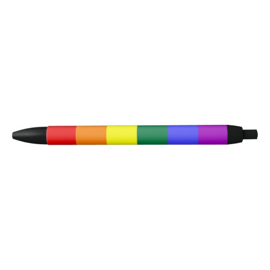 Gay Pride Rainbow Flag Zwarte Inkt Pen (Voorkant)