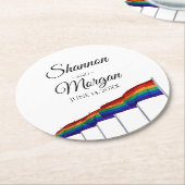 Gay Pride Rainbow Flags LGBTQ Weddenschap Ronde Kartonnen Onderzetter (Gebogen)
