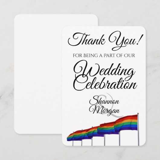 Gay Pride Rainbow Flags Weddenschap Bedankkaart (Voorkant / Achterkant)