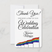 Gay Pride Rainbow Flags Weddenschap Bedankkaart (Voorkant)