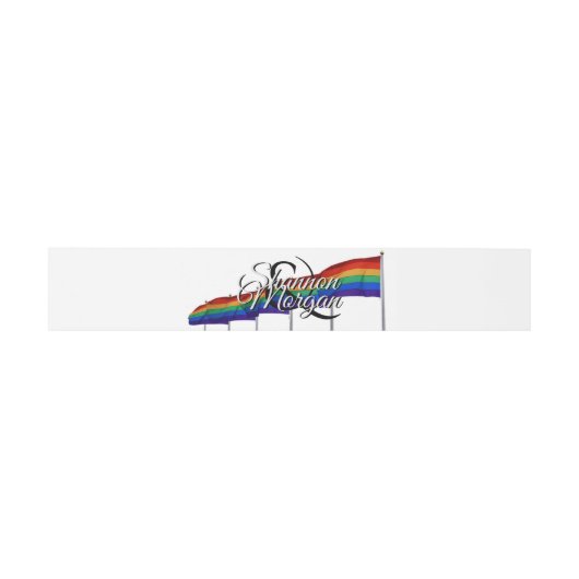 Gay Pride Rainbow Flags Wedding Belly Band Uitnodigingen Wikkel (Vlak)