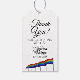 Gay Pride Rainbow Flags Wedding Favor Dank je Cadeaulabel
