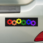 Gay Pride Rainbow Flowers Bumpersticker (Op auto)