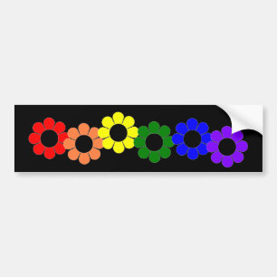 Gay Pride Rainbow Flowers Bumpersticker
