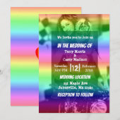 Gay Pride Rainbow Foto Huwelijksuitnodigingen Kaart (Voorkant / Achterkant)