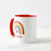 Gay Pride Rainbow gepersonaliseerd Mok (Voorkant links)