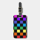 Gay Pride Rainbow Gifts - Rainbow Chessboard Bagagelabel (Voorkant verticaal)