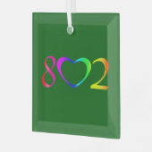 Gay Pride Rainbow Glas Ornament (Voorkant links)
