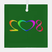 Gay Pride Rainbow Glas Ornament (Achterkant)