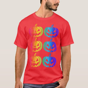 Gay Pride Rainbow Happy Halloween Pumpkin Jack O L T-shirt