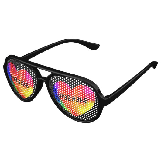 Gay PRIDE Rainbow Heart Aviator Zonnebril (Gekanteld)