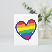 Gay Pride Rainbow Heart Briefkaart (Staand voorkant)