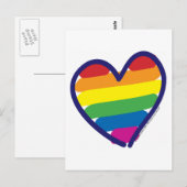 Gay Pride Rainbow Heart Briefkaart (Voorkant / Achterkant)
