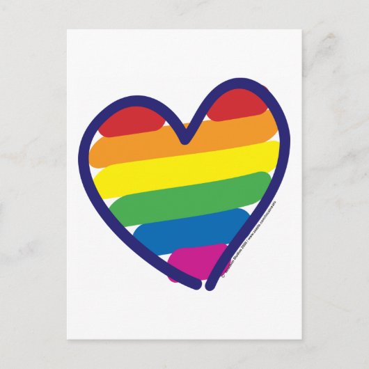 Gay Pride Rainbow Heart Briefkaart (Voorkant)
