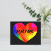 Gay PRIDE Rainbow Heart Briefkaart (Staand voorkant)