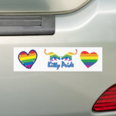 Gay Pride Rainbow Heart Bumpersticker (Op auto)