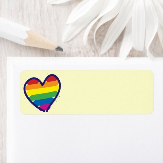 Gay Pride Rainbow Heart Etiket (Insitu)