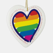 Gay Pride Rainbow Heart Keramisch Ornament (Rechts)