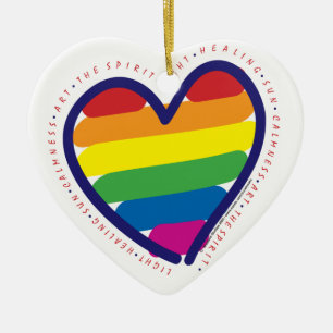 Gay Pride Rainbow Heart Keramisch Ornament