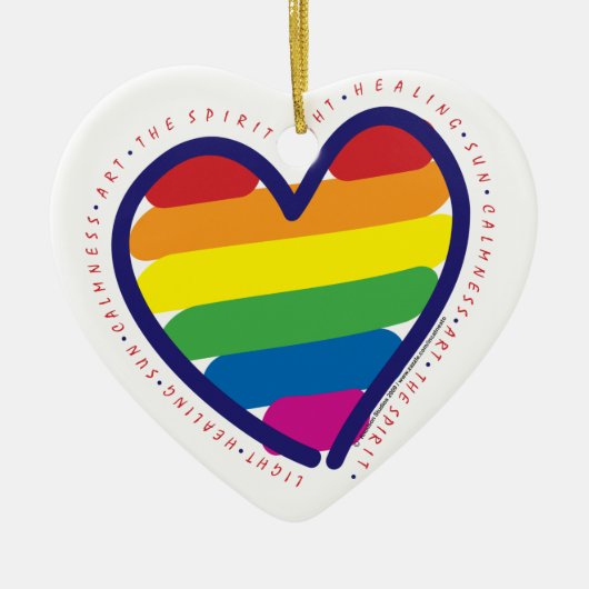 Gay Pride Rainbow Heart Keramisch Ornament (Voorkant)