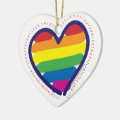 Gay Pride Rainbow Heart Keramisch Ornament (Links)