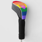 Gay Pride Rainbow Heart LGBTQ Gelijkheid Golfheadcover (Schuin)