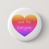 Gay Pride Rainbow Heart Love for all Button (Voorkant)
