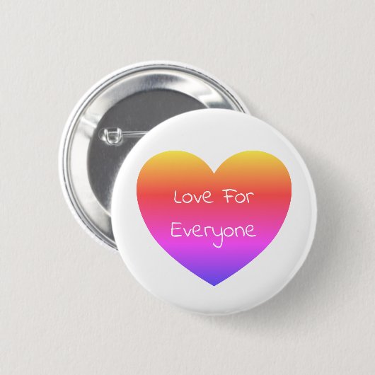 Gay Pride Rainbow Heart Love for all Button (Voorkant /achterkant)