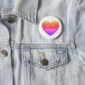 Gay Pride Rainbow Heart Love for all Button (In situ)