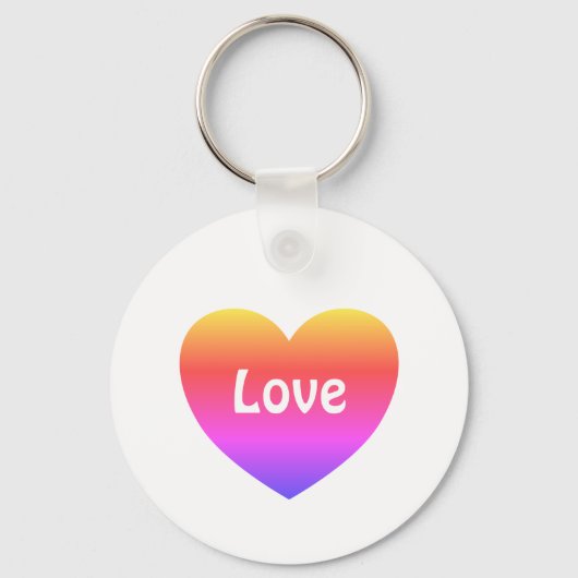 Gay Pride Rainbow Heart Love LGBTQ Sleutelhanger (Voorkant)
