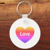 Gay Pride Rainbow Heart Love LGBTQ Sleutelhanger (Voorkant)