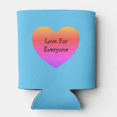 Gay Pride Rainbow Heart Love voor iedereen LGBTQ Blikjeskoeler (Achterkant)