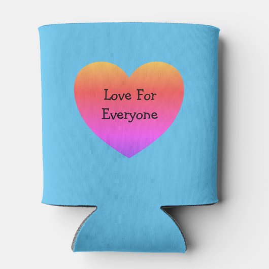 Gay Pride Rainbow Heart Love voor iedereen LGBTQ Blikjeskoeler (Achterkant)