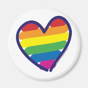 Gay Pride Rainbow Heart Magneet