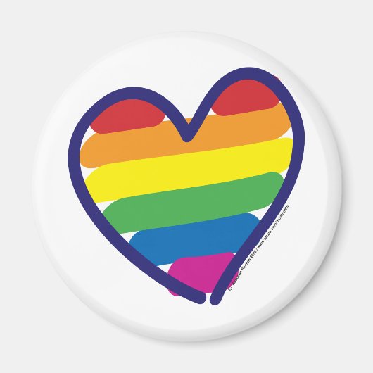 Gay Pride Rainbow Heart Magneet (Voorkant)