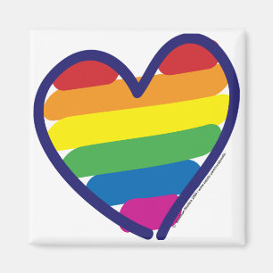 Gay Pride Rainbow Heart Magneet