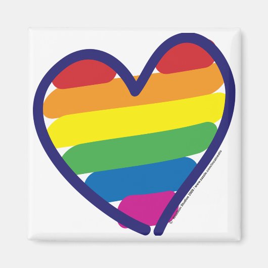Gay Pride Rainbow Heart Magneet (Voorkant)