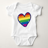 Gay Pride Rainbow Heart Romper (Voorkant)