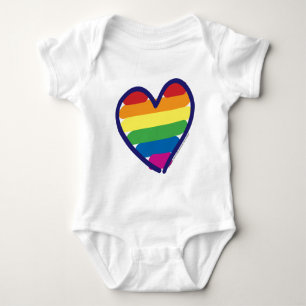 Gay Pride Rainbow Heart Romper