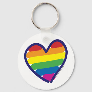Gay Pride Rainbow Heart Sleutelhanger