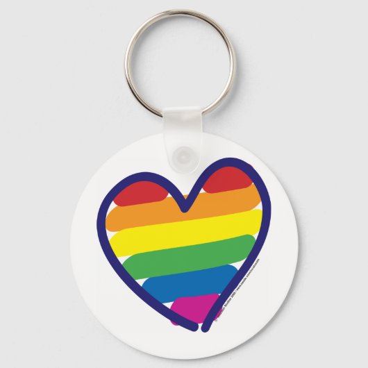 Gay Pride Rainbow Heart Sleutelhanger (Voorkant)