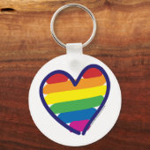 Gay Pride Rainbow Heart Sleutelhanger (Voorkant)