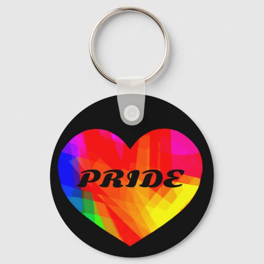 Gay PRIDE Rainbow Heart Sleutelhanger (Voorkant)