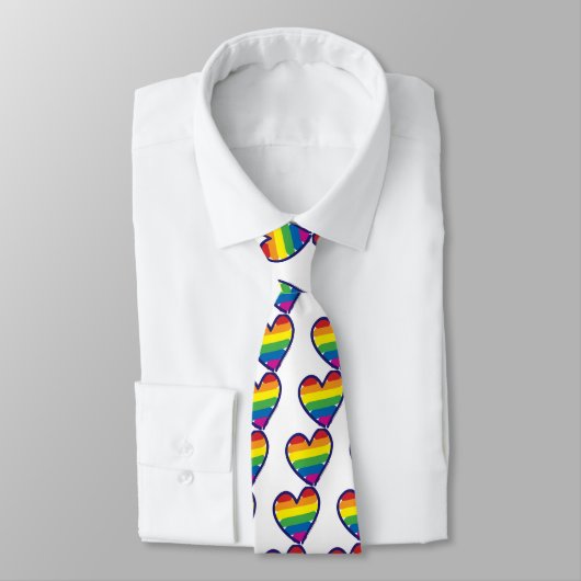 Gay Pride Rainbow Heart Stropdas (Gebonden)