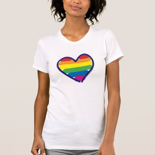 Gay Pride Rainbow Heart T-shirt (Voorkant)