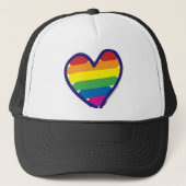 Gay Pride Rainbow Heart Trucker Pet (Voorkant)