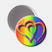 Gay Pride Rainbow Hearts Intertwind LGBT Magneet (Voorkant / Achterkant)
