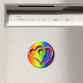 Gay Pride Rainbow Hearts Intertwind LGBT Magneet (Insitu (Vaatwasser))