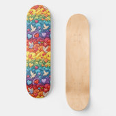 Gay Pride Rainbow Hearts LGBTQ+ Skateboard (Voorkant)