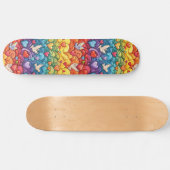 Gay Pride Rainbow Hearts LGBTQ+ Skateboard (Horizontaal)